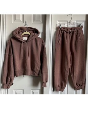 Abercrombie & Fitch Cozy Two-Piece Hoodie AND Jogger Set- Mauve (sold together)